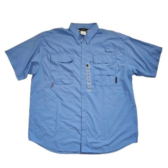 NWT! Blue Pac-Tech Performance Fishing Shirt - Picture 1 of 10